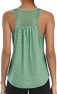 Sport Top Damen Ärmellos Tanktop Mesh Rücken Yoga Fitness | Luftiges Tragegefühl, Lockere Pass…