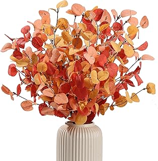 HNVNER 5 Bundles Eukalyptus Künstlich, 60cm Herbst Eukalyptus Deko Fake Eucalyptus Zweig Kunstbl…