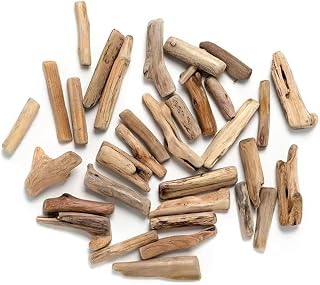 20 Stück natürliche Treibholz-Stücke Astscheiben Bastelstäbe Stranddekor DIY Bastelbedarf