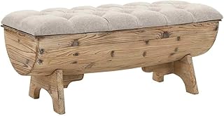 vidaXL Massivholz Truhenbank Stoff 103x51x44cm Sitzbank Sitztruhe Bank Truhe