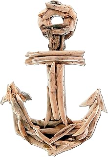 SEESTERN Treibholz Deko m. Anker (40 cm) Motiv Wanddeko Driftwood Schild Holzdeko /1841
