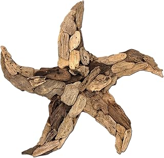 SEESTERN Treibholz Deko mit Seestern (40 cm) Motiv Wanddeko Driftwood Holzdeko /1327