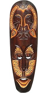 Wogeka – 50 cm Tribal Maori Wand-Maske – im Ethno Style Afrika aus Holz als Geschenk-Idee zu Weih…