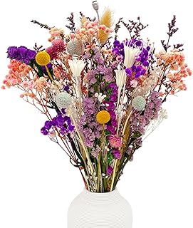 39 Stück Trockenblumen Deko Set Natürlichen Strohblumen Trockenblumenstrauß Getrocknete Blumen…