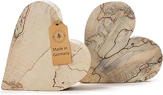 Libertine Woodwork 2 Herzen – Handgefertigte Holzherzen aus gestocktem Buchenholz, Nachhaltige De…