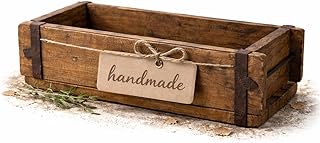MC-Trend Ziegelsteinform aus Holz – rustikale Holzkiste zum Bepflanzen – Altholz Blumenkasten…