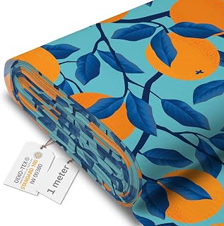 DreamRoots Markisenstoff Meterware, Tropical Oranges, 1 m | Oxford Segeltuch, wasserdicht, Polste…