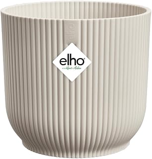 elho Vibes Fold Rund 16cm Blumentopf – Linen White | ∅ 16.143 x H 14.784 cm | für den Innenber…