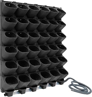 Vertikaler Blumentopf 36 Taschen, Pflanzwand mit Bewässerungssystem,Schwarz | Hängende Pflanzta…