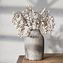 PORCER Keramik Rustikale Bauernhaus-Blumenvase, 18,3 cm Boho-Terrakotta-Vase für Heimdekoration,…