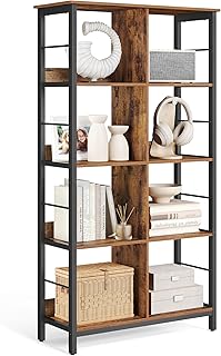 VASAGLE Regal mit 4 Ebenen, Bücherregal, Standregal mit 8 Fächern, für Wohnzimmer, Schlafzimme…