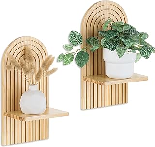 Wandregal Holz Boho Wanddeko, Kinderzimmer Regale Wand Deko | 2er Set Klein Wand Regal Pflanzrega…