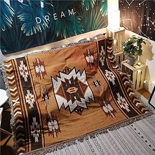 Azteken-Überwurfdecke, Indianer-Decke, Südwestliches Boho-Dekor, wendbar, gewebte Quasten, mexi…