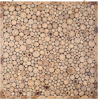 Stilvolle Wanddekoration Natur-Motiv Teakholz hellbraun 85 x 85 cm Twig