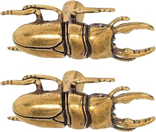 2 Stück Vintage Messing Insekten Möbelgriffe im Stil von Käfern Schrankknöpfe für Kommoden K…