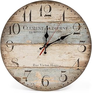 12 Zoll/30CM Holz Wanduhr/Küchenuhr im Landhausstil Stille Nicht-tickende für die Küche,Home O…