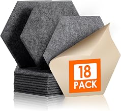18 Stück Selbstklebend Akustik Panel,30x26x1cm Hexagon Akustik Absorber Schallschutzplatten Akus…