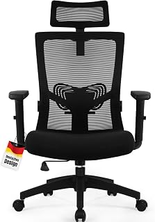 Daccormax Bürostuhl Ergonomisch, Schreibtischstuhl mit Verstellbarer Kopfstütze, Armlehnen, Len…