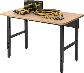 Verstellbare Werkbank, Arbeitstisch für die Garage, robuste Werkbank aus Hartholz mit hoher Trag…