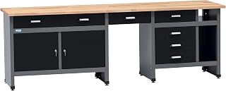 Küpper Werkstatt Werkbank 12289, 6 Schubladen, 2 Türen, 300 kg Traglast, 30 mm Massive Buchenar…