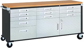 Seville Classics UltraHD® Fahrbare Werkbank mit 11 Schubladen, für Büro, Garage, Werkstatt, 18…