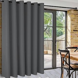 DWCN Raumteiler Vorhang Blickdicht 213x254cm(HxB) Dunkel Grau Raumtrenner Hängend Thermovorhang …