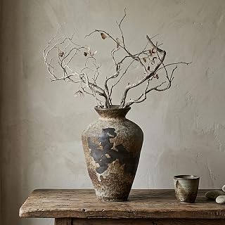 Wabi Sabi Keramikvase, Rustikale Vintage Deko Vase | Für Pampasgras & Trockenblumen, Handgearbei…