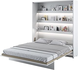 MEBLINI Schrankbett Bed Concept – Wandbett mit Lattenrost – Klappbett mit Schrank – Wandklappbett…
