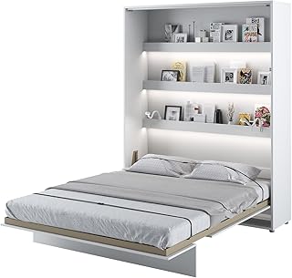 MEBLINI Schrankbett Bed Concept – Wandbett mit Lattenrost – Klappbett mit Schrank – Wandklappbett…