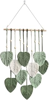 Betylifoy Makramee Wandbehang Wandteppich Boho Deko Makramee Wandteppich mit Holzperlen und Grün…