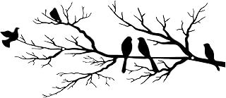 ESTART Wanddekoration mit Vögeln aus Metall, lebendige Vögel auf AST, Silhouette, Wanddekoratio…