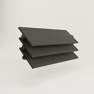 pamo Regalboden schwarz inkl. Montagezubehör 91 x 30 cm | 3er Set I höhenverstellbar I stoß- &…
