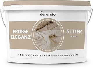 derendo Wandfarbe Beige Erdige Eleganz hohe Deckkraft Innenfarbe matt 5l | Für Wände, Decken, P…