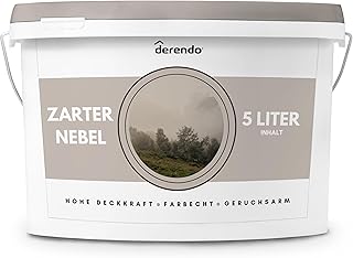 derendo Wandfarbe Beige Zarter Nebel hohe Deckkraft Innenfarbe matt 5l | Für Wände, Decken, Put…