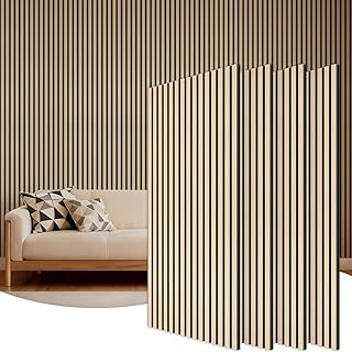 TONOR Akustikpaneele holz, 4 Stück 120 x 60cm – 2,88m² Wandpaneele holz Holzpaneele wand als Sc…