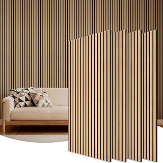 TONOR Akustikpaneele holz, 4 Stück 120 x 60cm – 2,88m² Wandpaneele holz Holzpaneele wand als Sc…