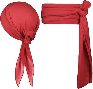 Piraten Accessoires Set, Piratenkapitän Kostümzubehör, Rot,2Set | Piraten-Design-Accessoires f…