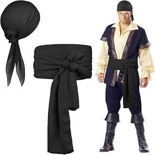 Piraten Accessoires Set, Piratenkapitän Kostümzubehör, Schwarz,2Set | Piraten-Design-Accessoir…