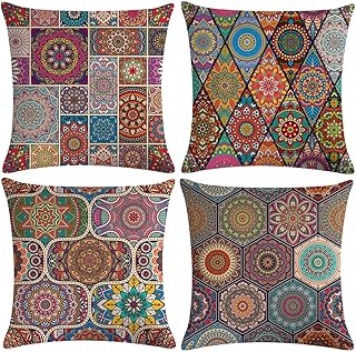 mefound 4er Set Dekorativ Kissenbezug 45 x 45cm, Kissen Fällen Zuhause und Sofa Büro Dekor Kiss…