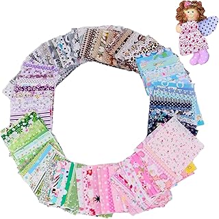 LaresDay 60 Pcs Patchwork Stoff Paket 10 cm x 10 cm Blumenmuster bedruckte Farbsystem Patchwork S…