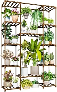 Bamworld 167 cm hoher Pflanzenständer für den Innenbereich, großes Pflanzenregal für mehrere …