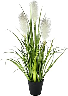 Künstliches Pampas Gras im Topf Feder-Gras Ufergras Seidenblumen Grasbusch Dekogras Kunstpflanze…