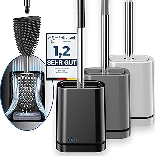 BROSS® Klobürste Silikon – Patentierte Toilettenbürste – Klobürste Schwarz – WC Bürste & Klo…