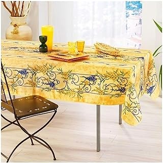 Provenzalische Tischdecke, rechteckig, Glyzine, 100 % Polyester (150 x 240 cm, Gelb)