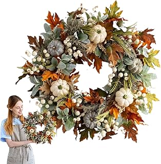 Mgichoom Herbst TürKranz WandKranz | 45cm Kranz Deko Herbst Dekoration Türkranz | Künstliches …