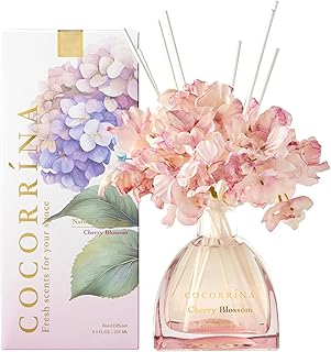 COCORRÍNA Blume 250ml Raumduft mit 8 Duftstäbchen, Cherry Blossom, Natürlich, Langanhaltend, H…