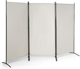 FANTASK 260 x 183cm Raumteiler, Paravent 3 teilig klappbar, Trennwand Wandschirm aus Metall & Pol…