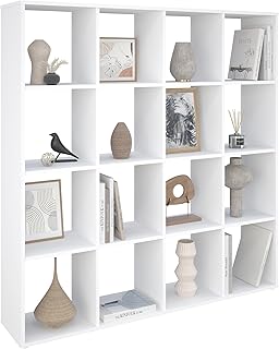 AT4 Regal Cubic Raumteiler – Weiß: Langlebiges Melaminholz, viel Stauraum, einfache Montage – mo…