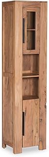 Woodkings® Hochschrank Auckland Echtholz Akazie Badhochschrank massiv Badmöbel Badezimmer Badez…