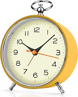 SOCICO Analog Wecker für das Schlafzimmer, Ohne Ticken mit Licht, Retro-Wecker Analog mit Schlum…